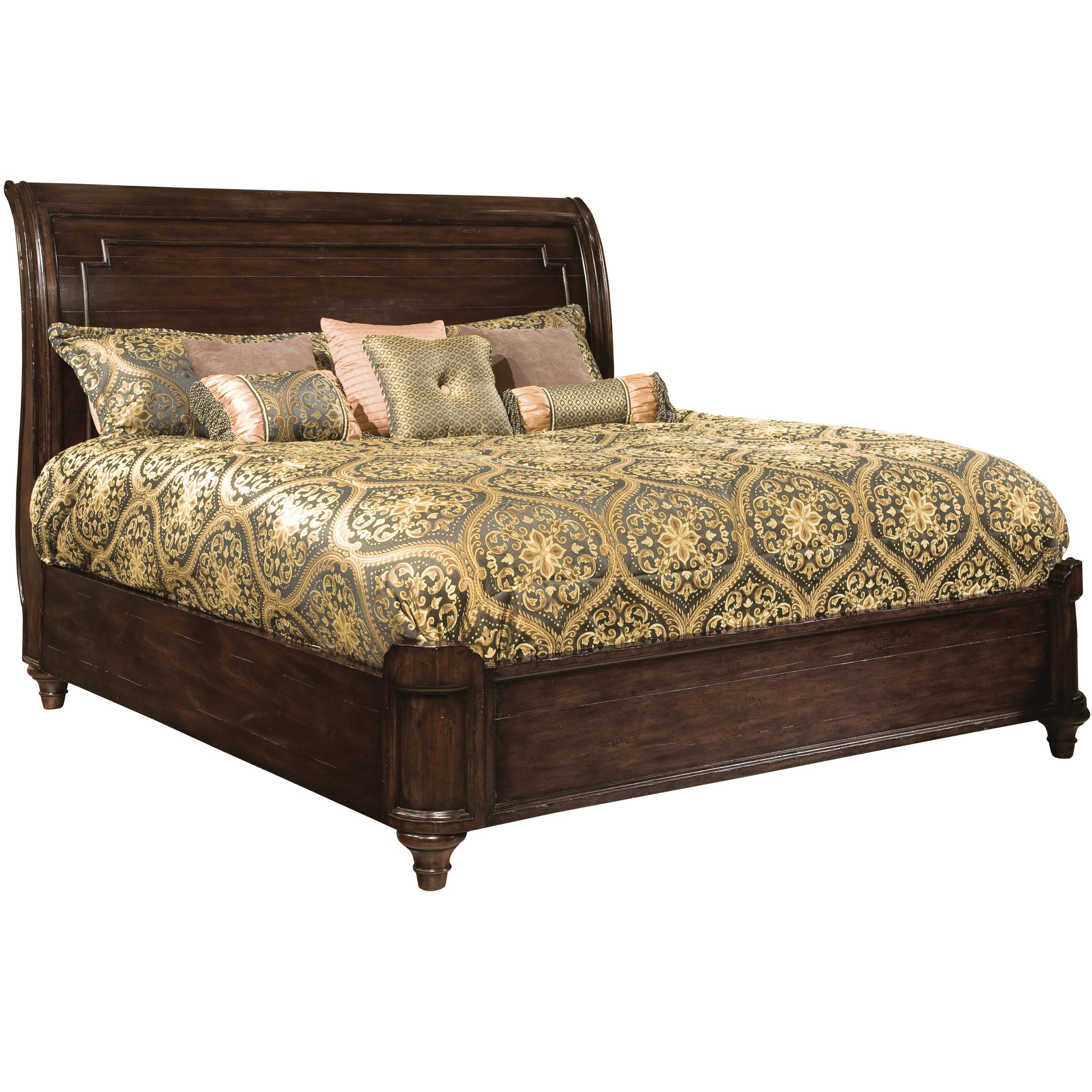Hekman Charleston Place Queen Sleigh Bed with Bun Feet Story & Lee